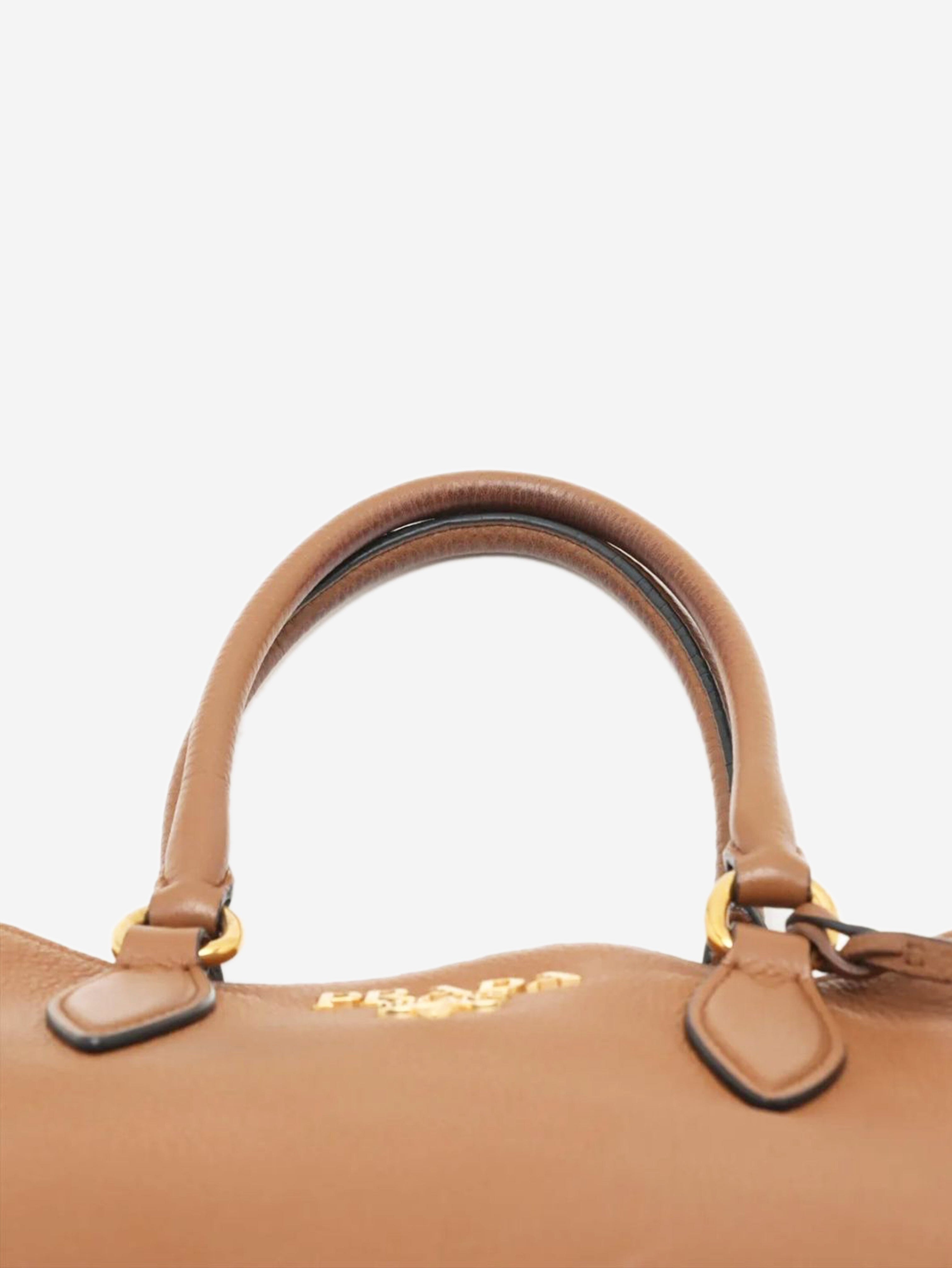 Brown Vitello Phenix leather 2way bag Shoulder bags Prada 