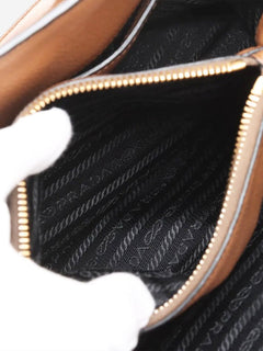 Brown Vitello Phenix leather 2way bag Shoulder bags Prada 