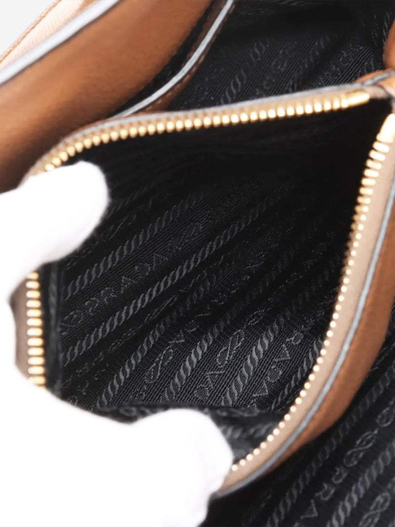 Brown Vitello Phenix leather 2way bag Shoulder bags Prada 