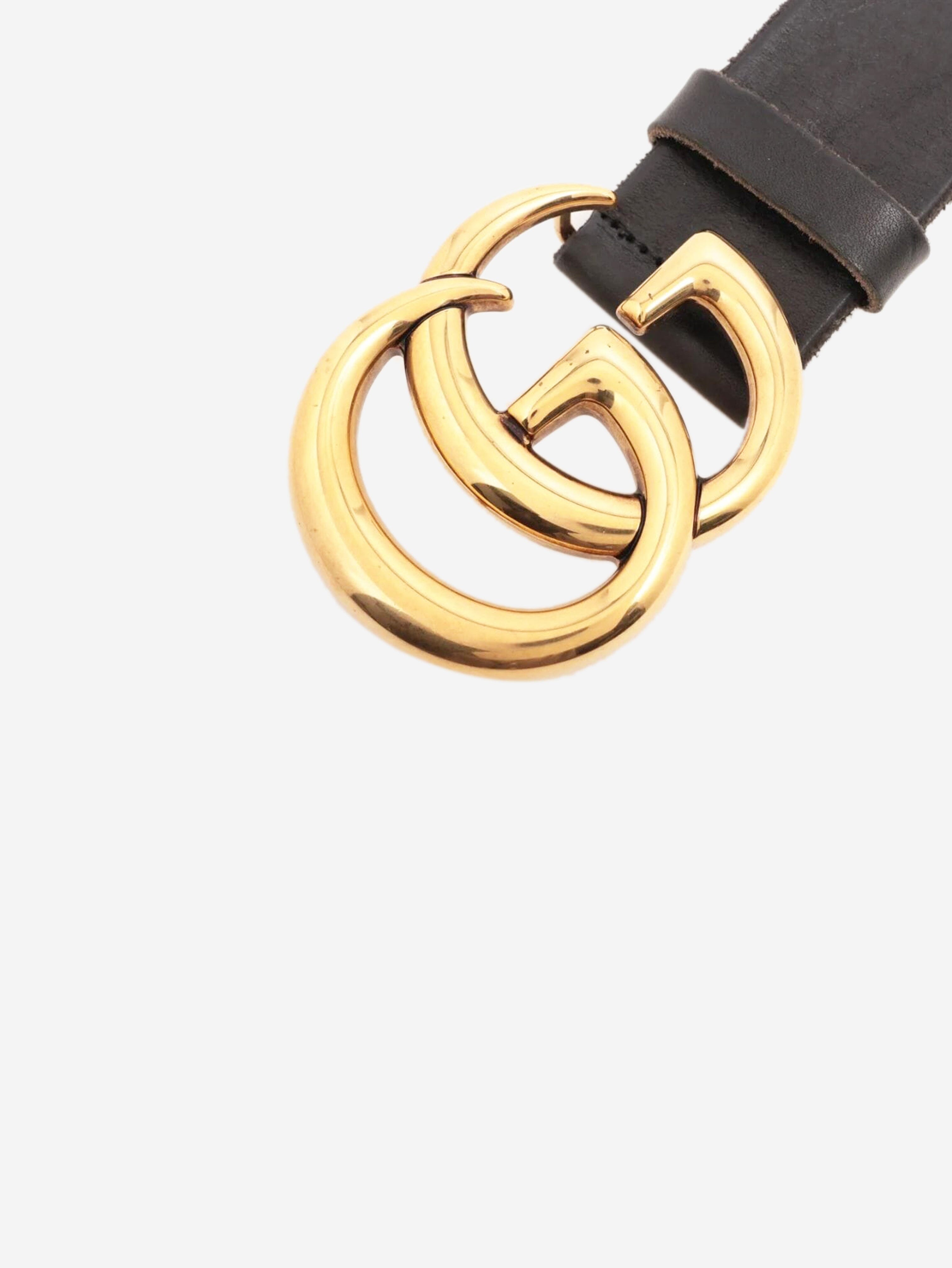 Black GG Marmont leather belt Belts Gucci 