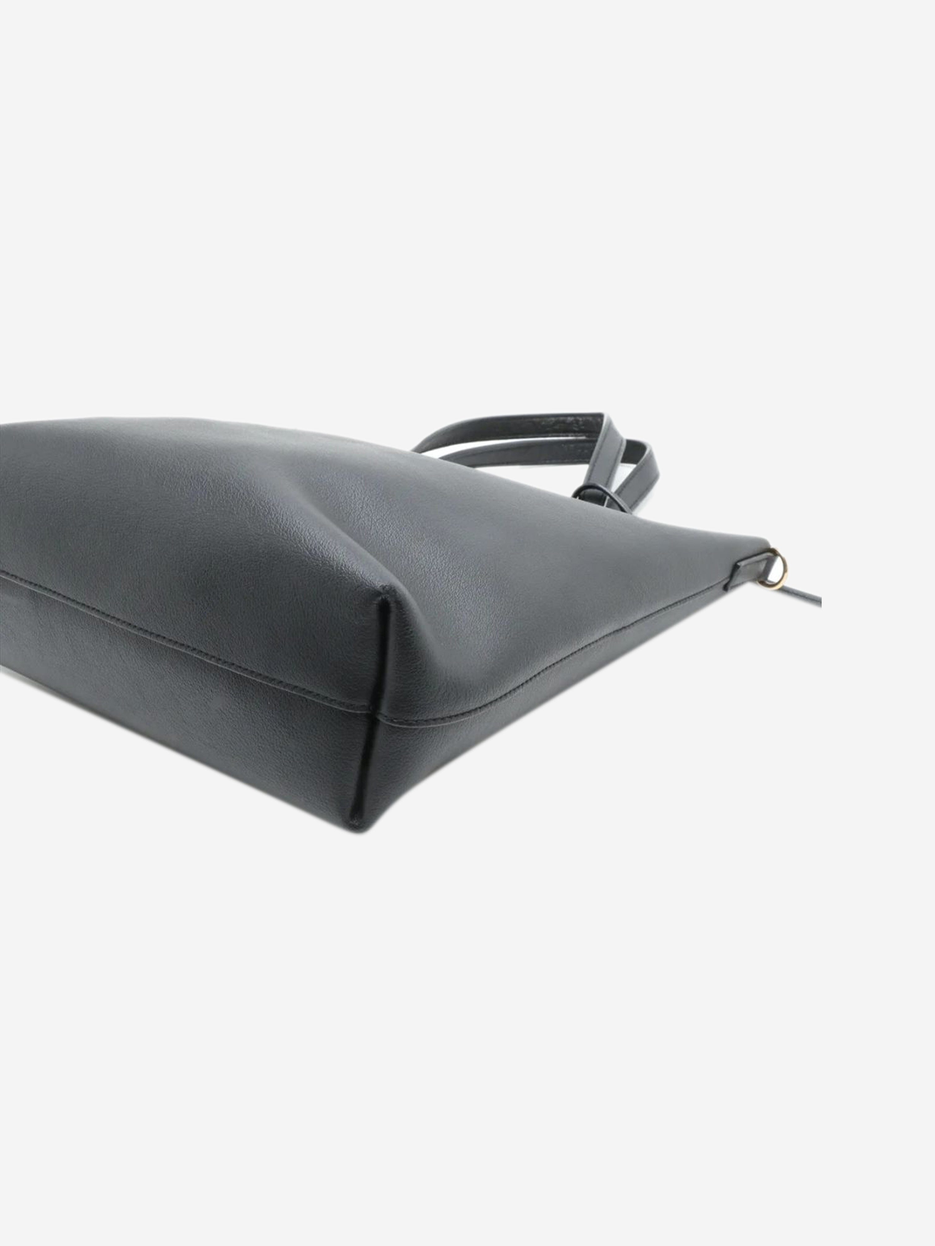 Black Toy Shopping leather tote bag