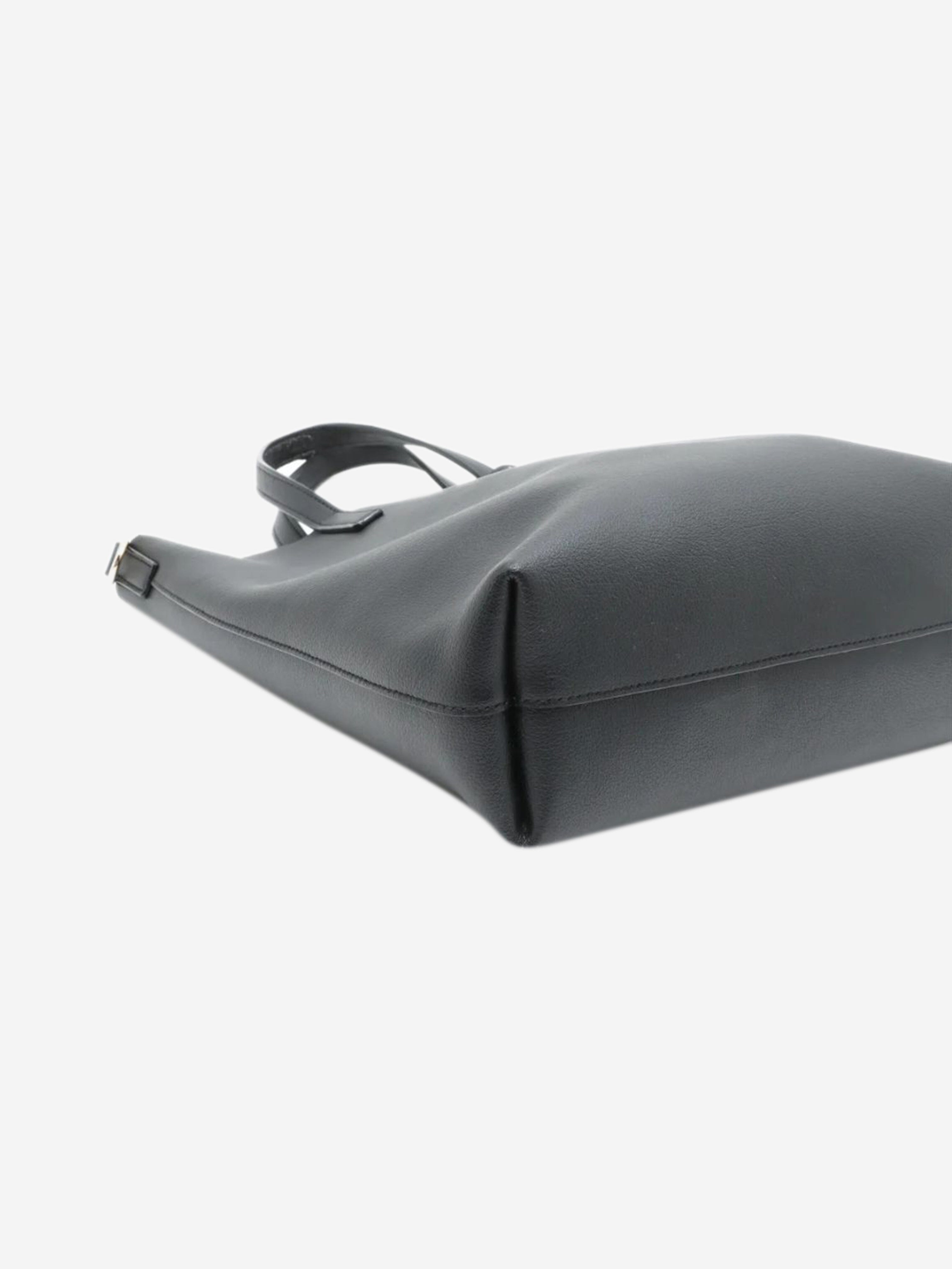 Black Toy Shopping leather tote bag