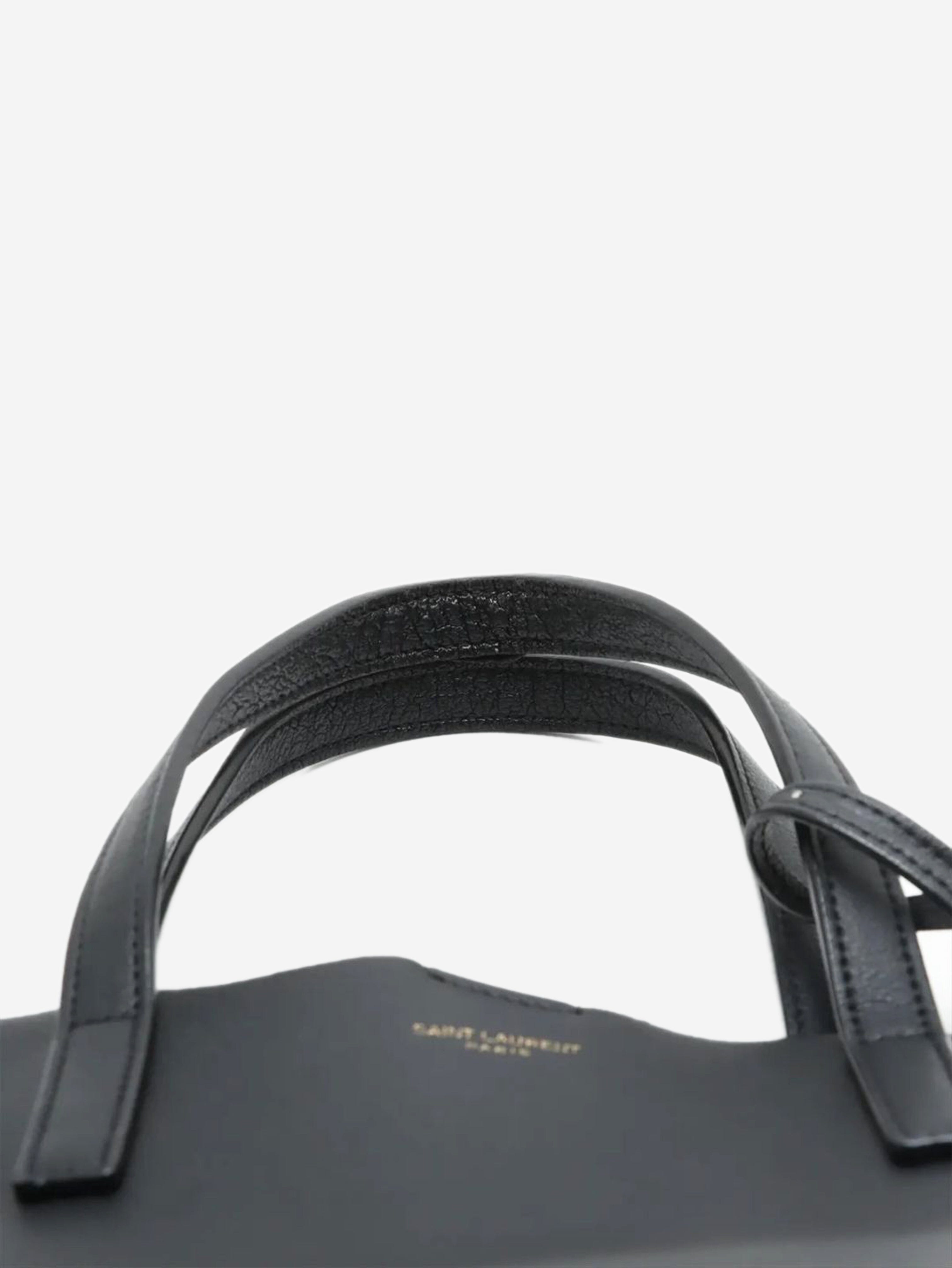 Black Toy Shopping leather tote bag
