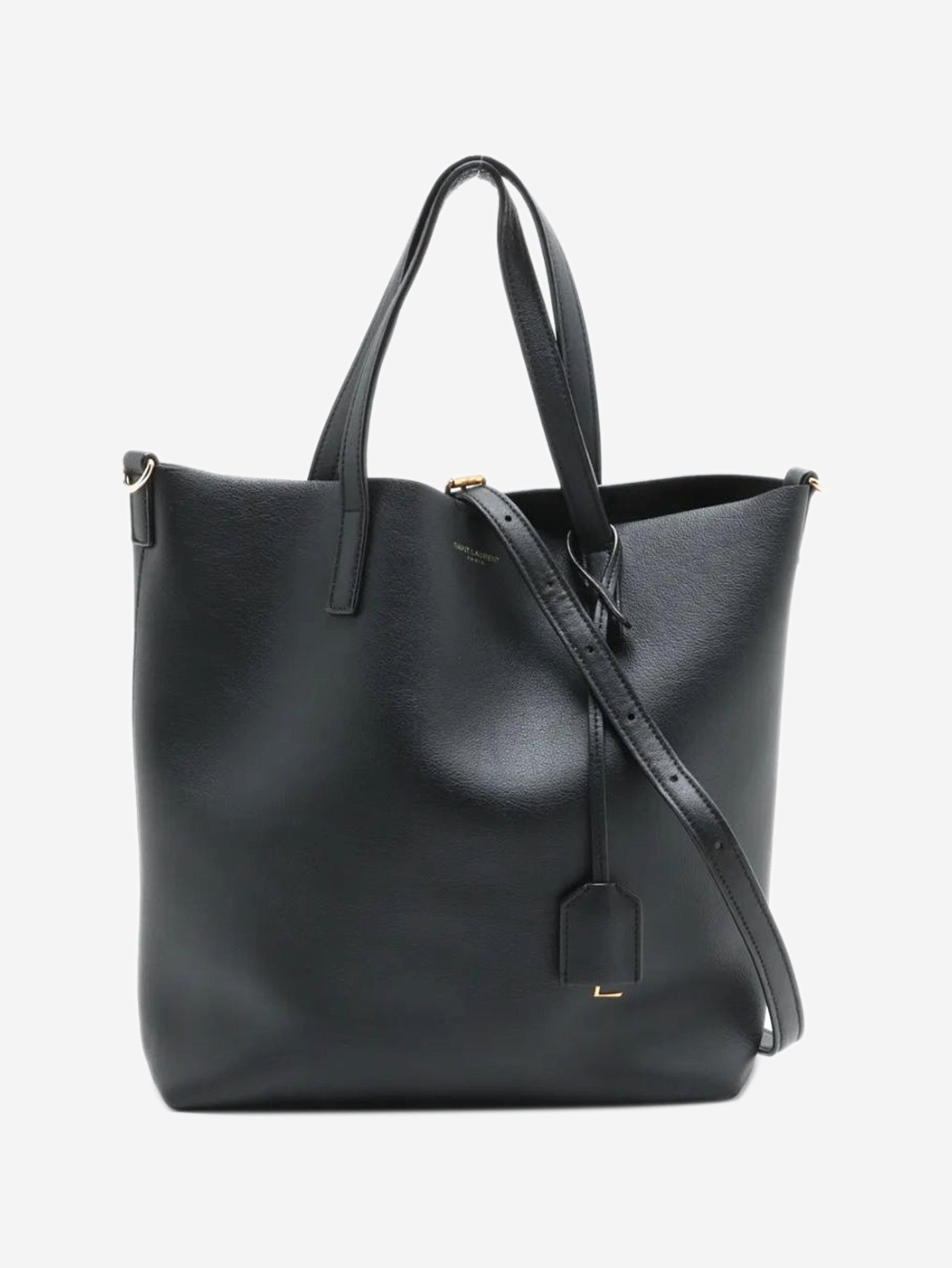 Black Toy Shopping leather tote bag