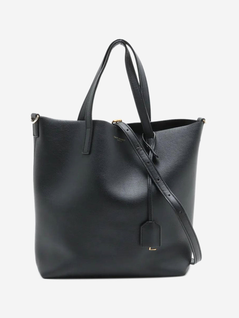 Black Toy Shopping leather tote bag
