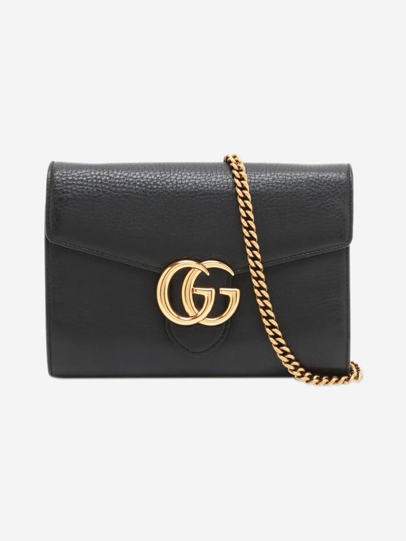 Black GG Marmont leather chain wallet Wallets, Purses & Small Leather Goods Gucci 