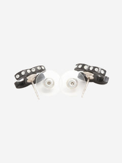 Black Coco Mark 04A rhinestone earrings Earrings Chanel 