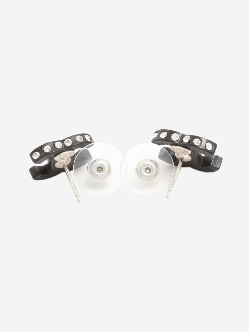 Black Coco Mark 04A rhinestone earrings Earrings Chanel 