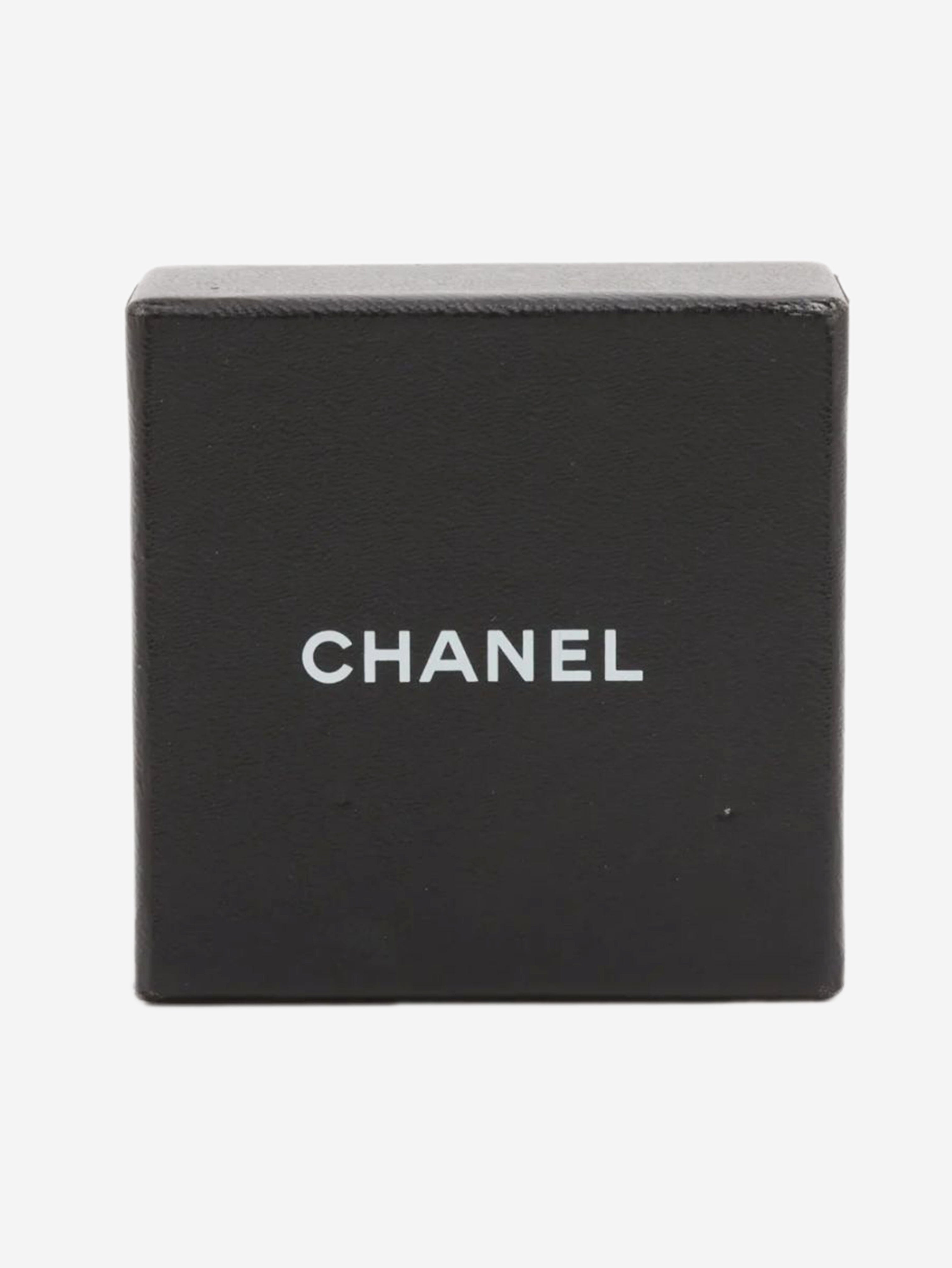 Black Coco Mark 04A rhinestone earrings Earrings Chanel 