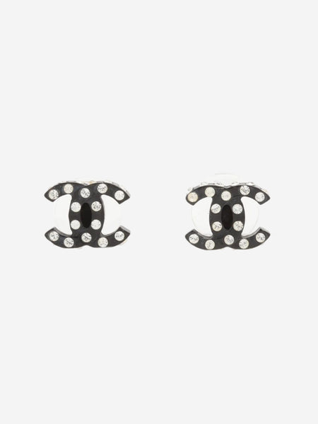 Black Coco Mark 04A rhinestone earrings product image
