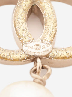 Gold Coco Mark B14C rhinestone earrings Earrings Chanel 
