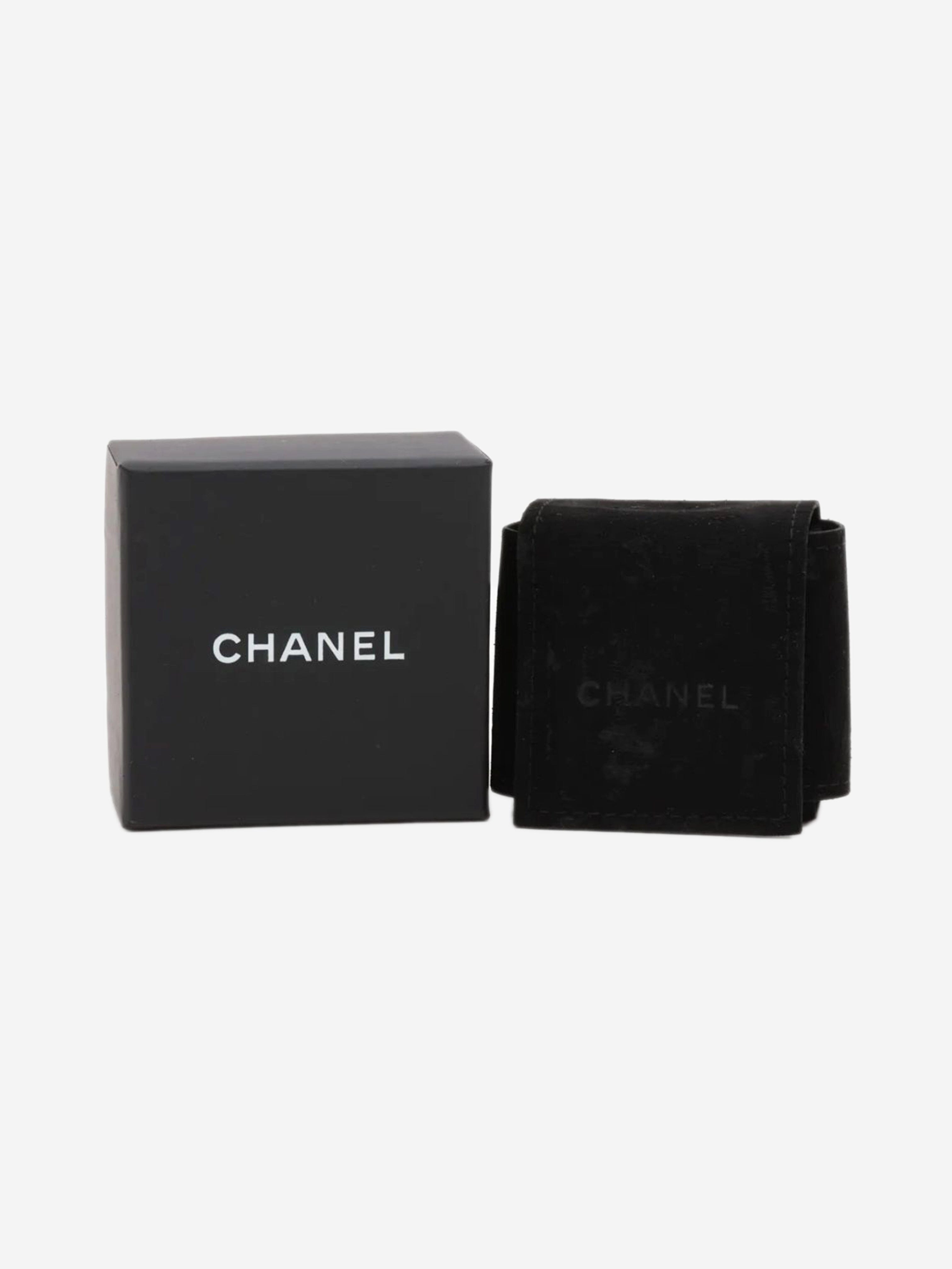 Gold Coco Mark B14C rhinestone earrings Earrings Chanel 