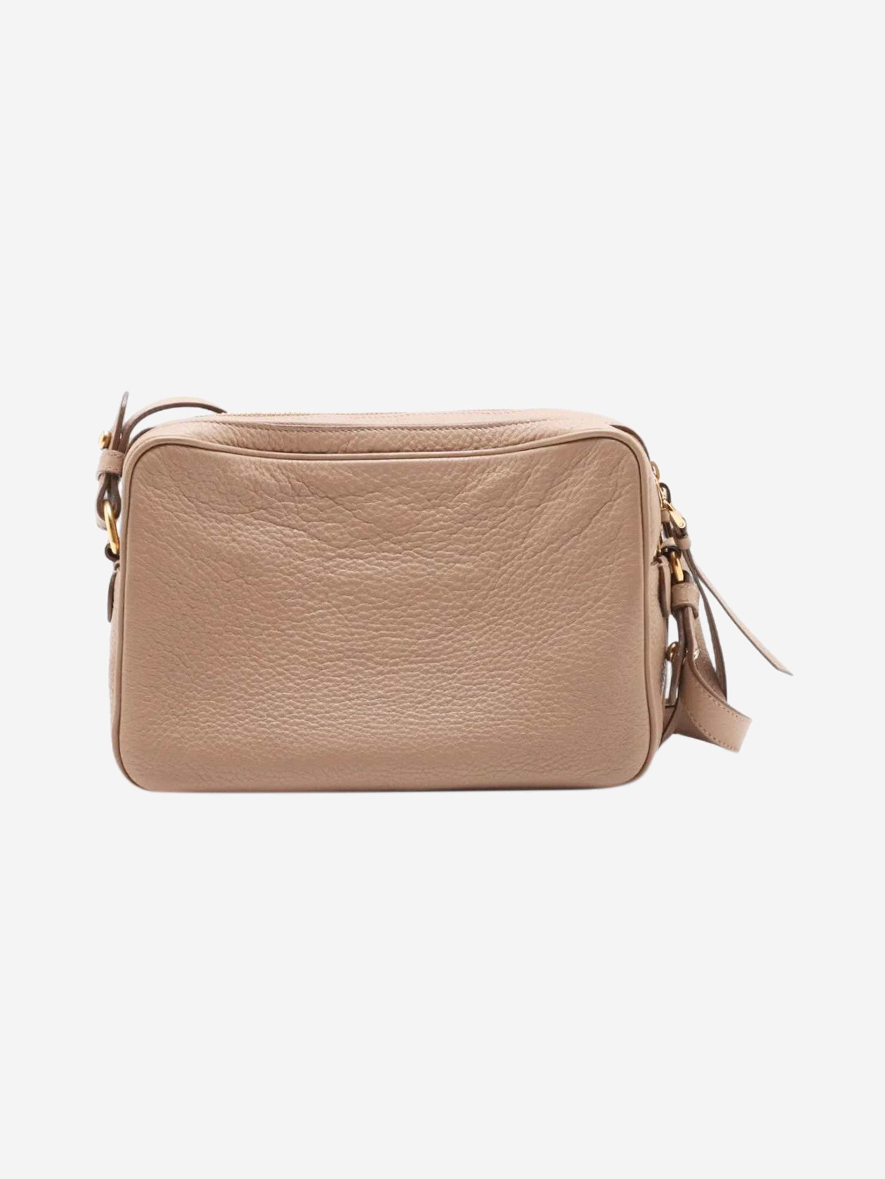Beige Vitello Phenix leather shoulder bag Shoulder bags Prada 