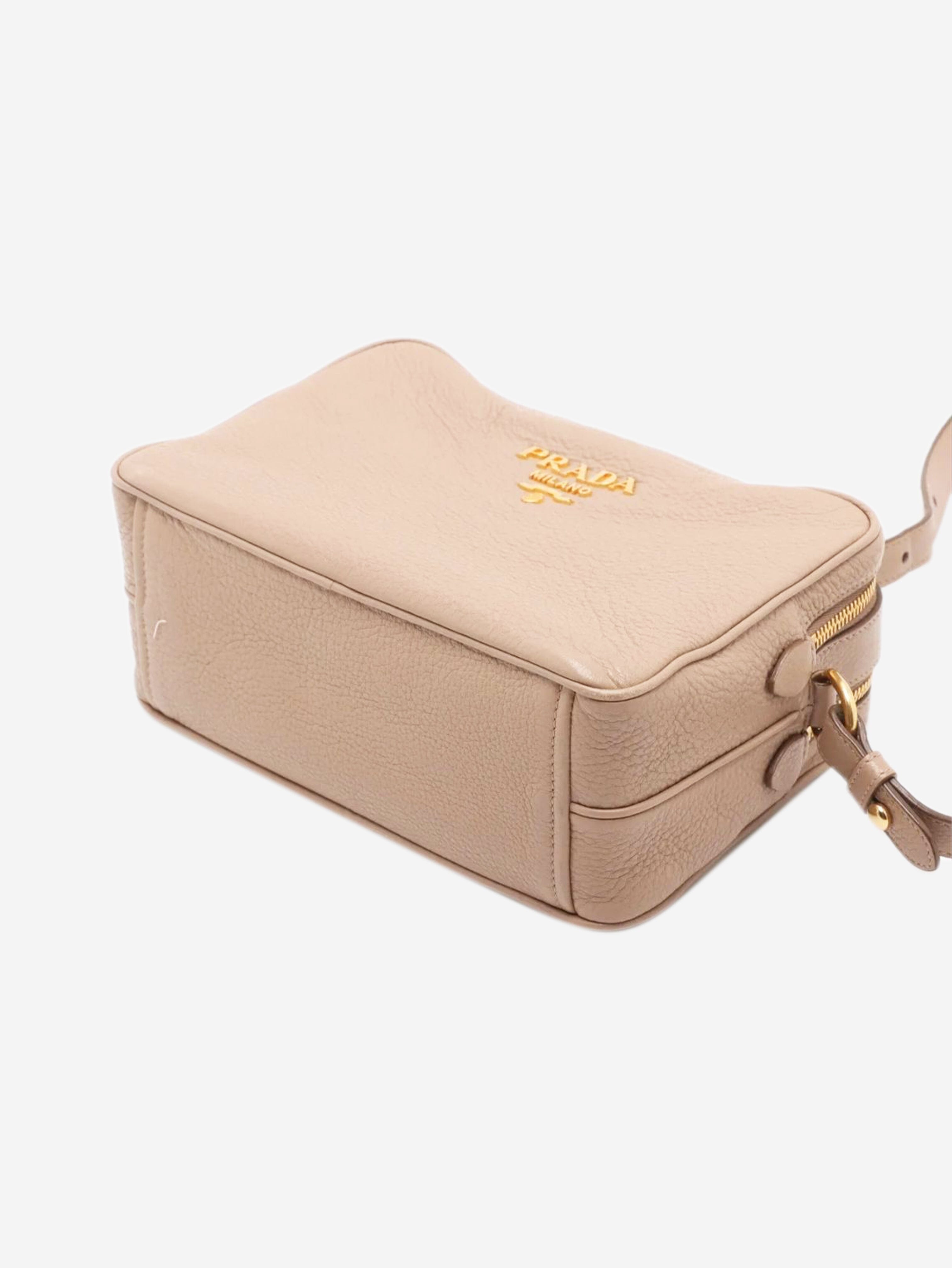 Beige Vitello Phenix leather shoulder bag Shoulder bags Prada 