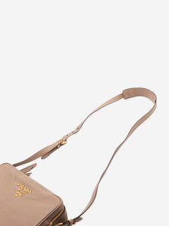 Beige Vitello Phenix leather shoulder bag Shoulder bags Prada 