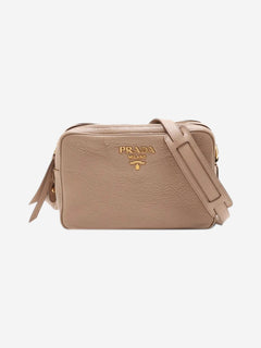 Beige Vitello Phenix leather shoulder bag Shoulder bags Prada 