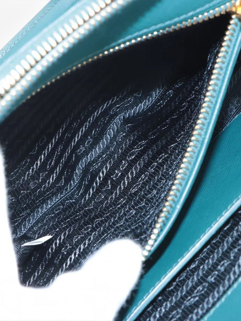 Dark teal Saffiano Lux Leather 2way bag