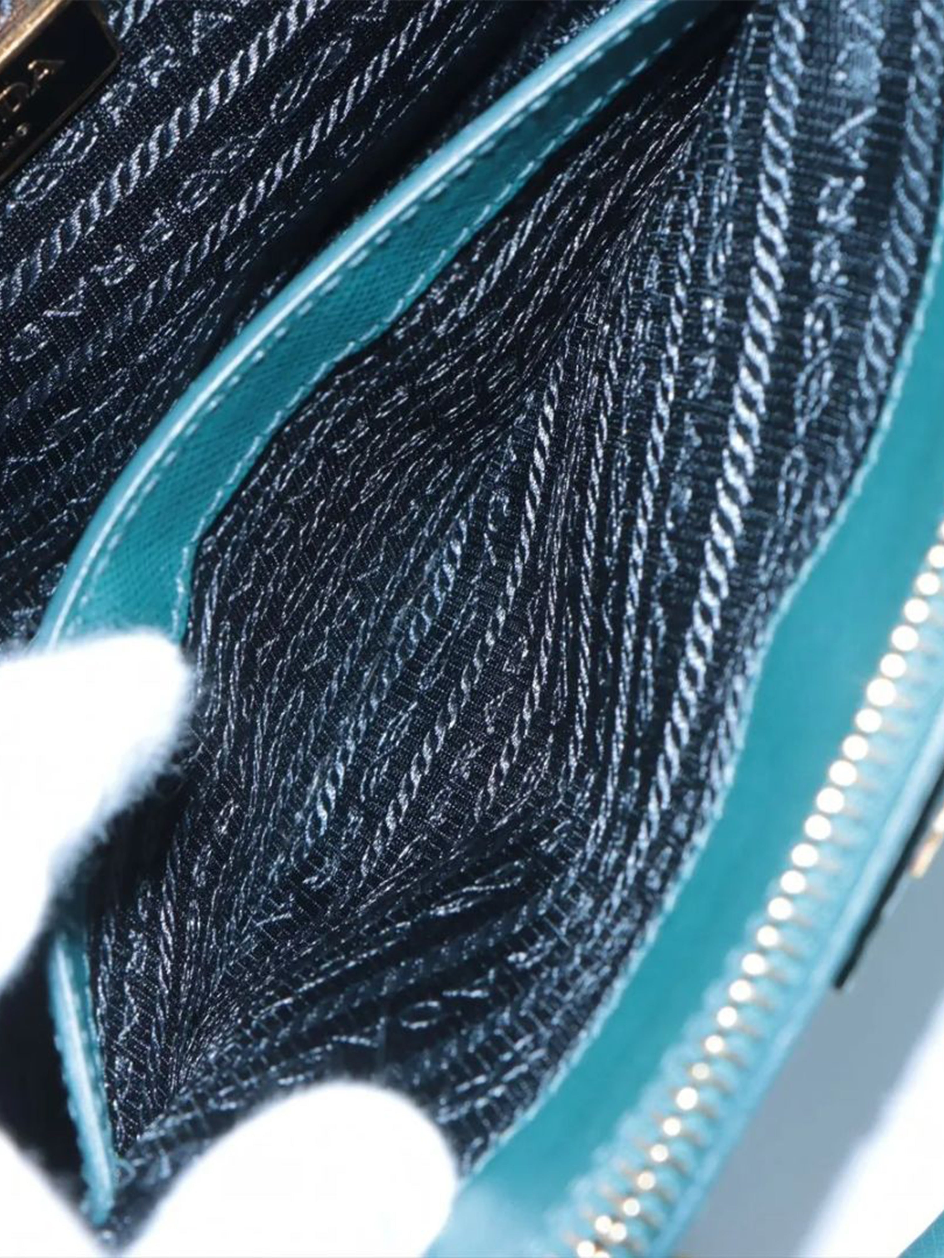Dark teal Saffiano Lux Leather 2way bag