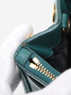 Dark teal Saffiano Lux Leather 2way bag