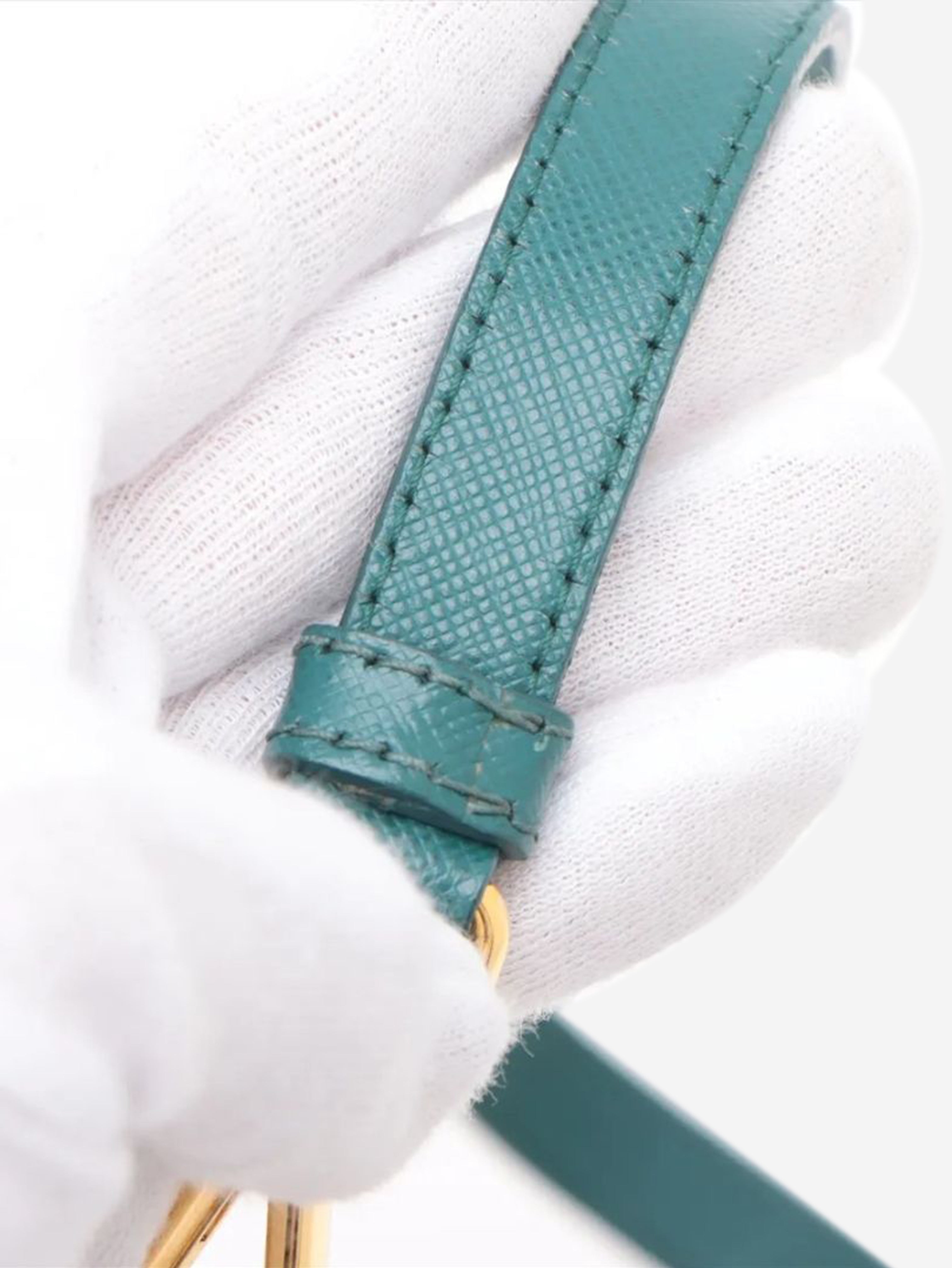 Dark teal Saffiano Lux Leather 2way bag