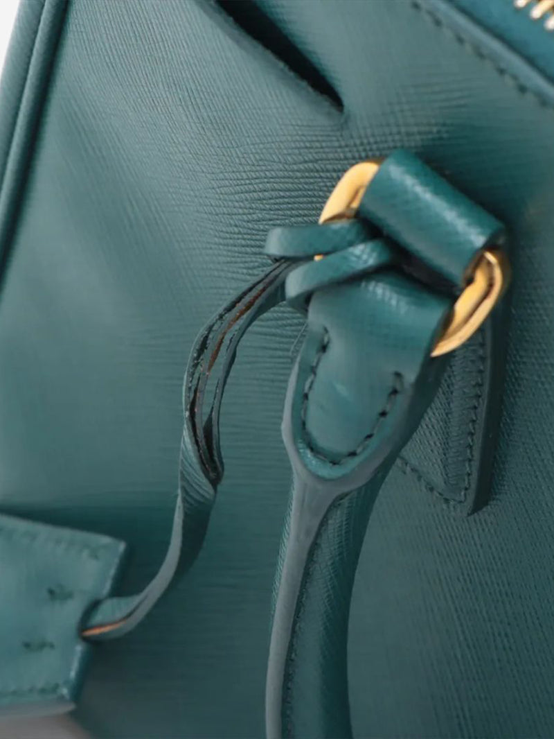 Dark teal Saffiano Lux Leather 2way bag