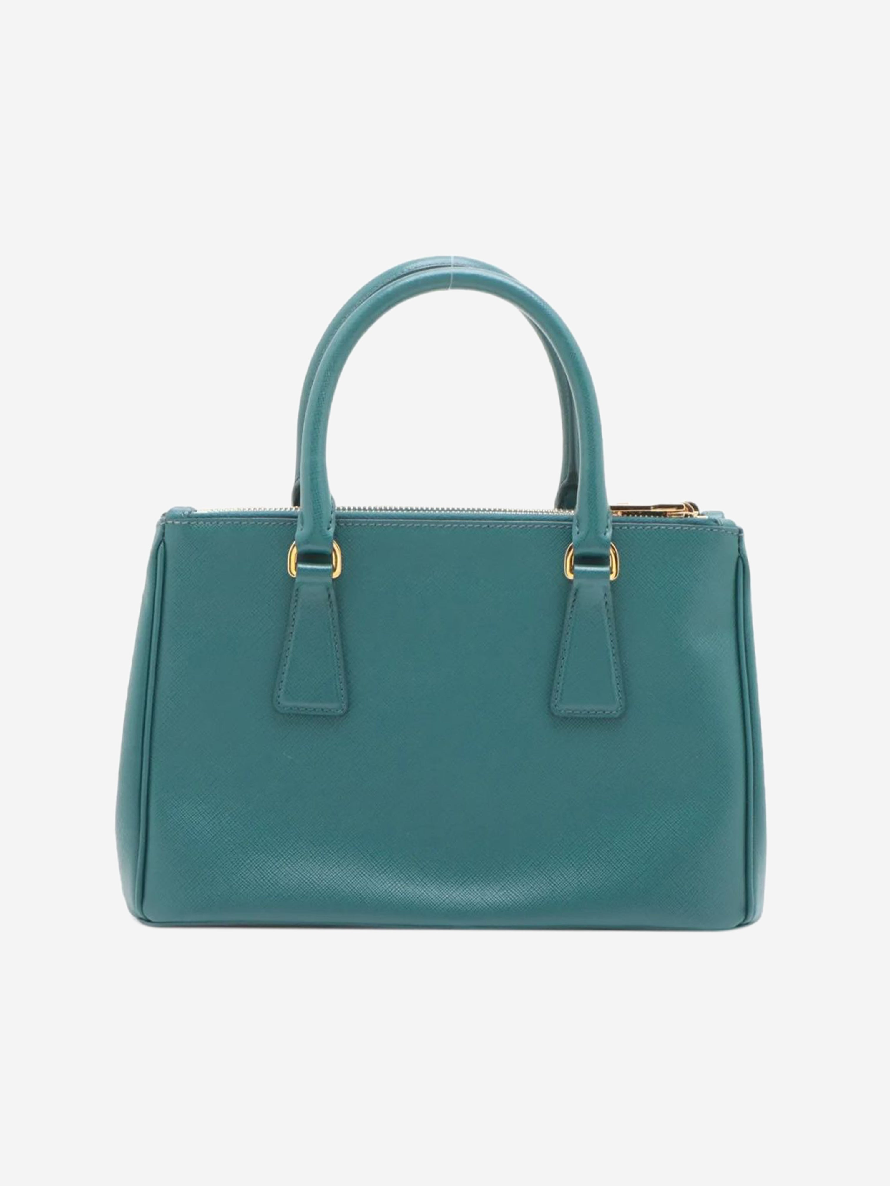 Dark teal Saffiano Lux Leather 2way bag