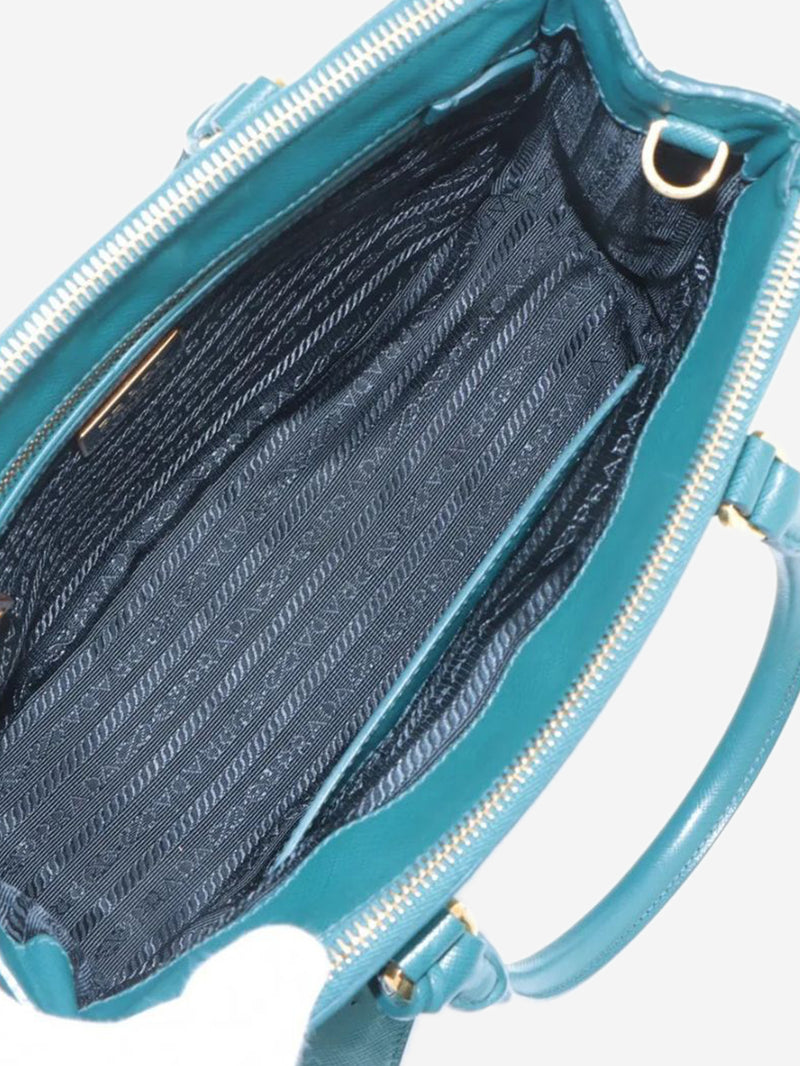 Dark teal Saffiano Lux Leather 2way bag