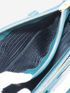 Dark teal Saffiano Lux Leather 2way bag