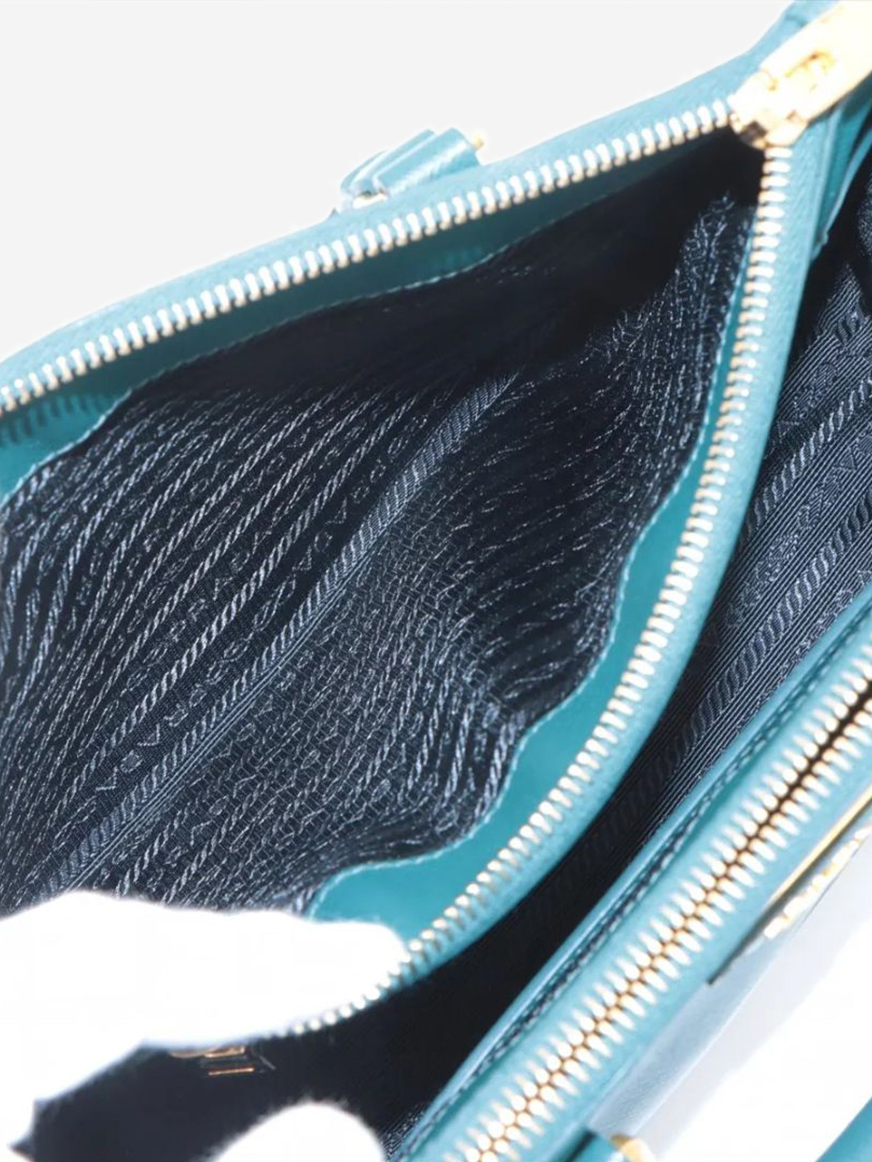 Dark teal Saffiano Lux Leather 2way bag