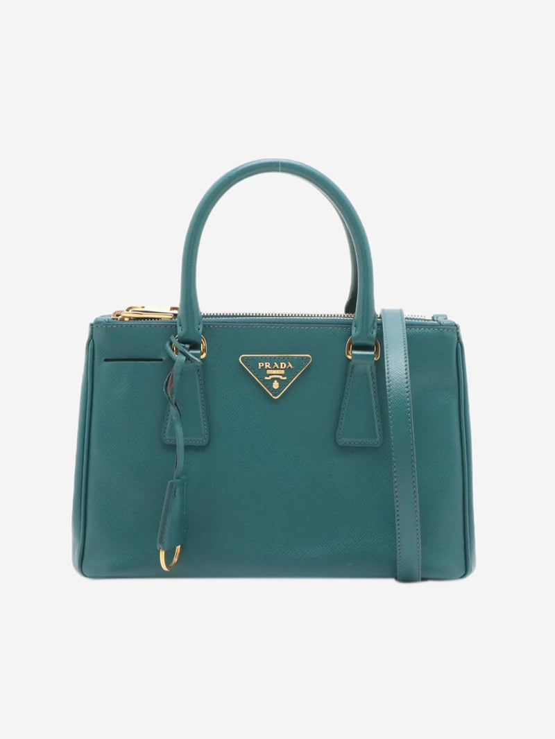 Dark teal Saffiano Lux Leather 2way bag