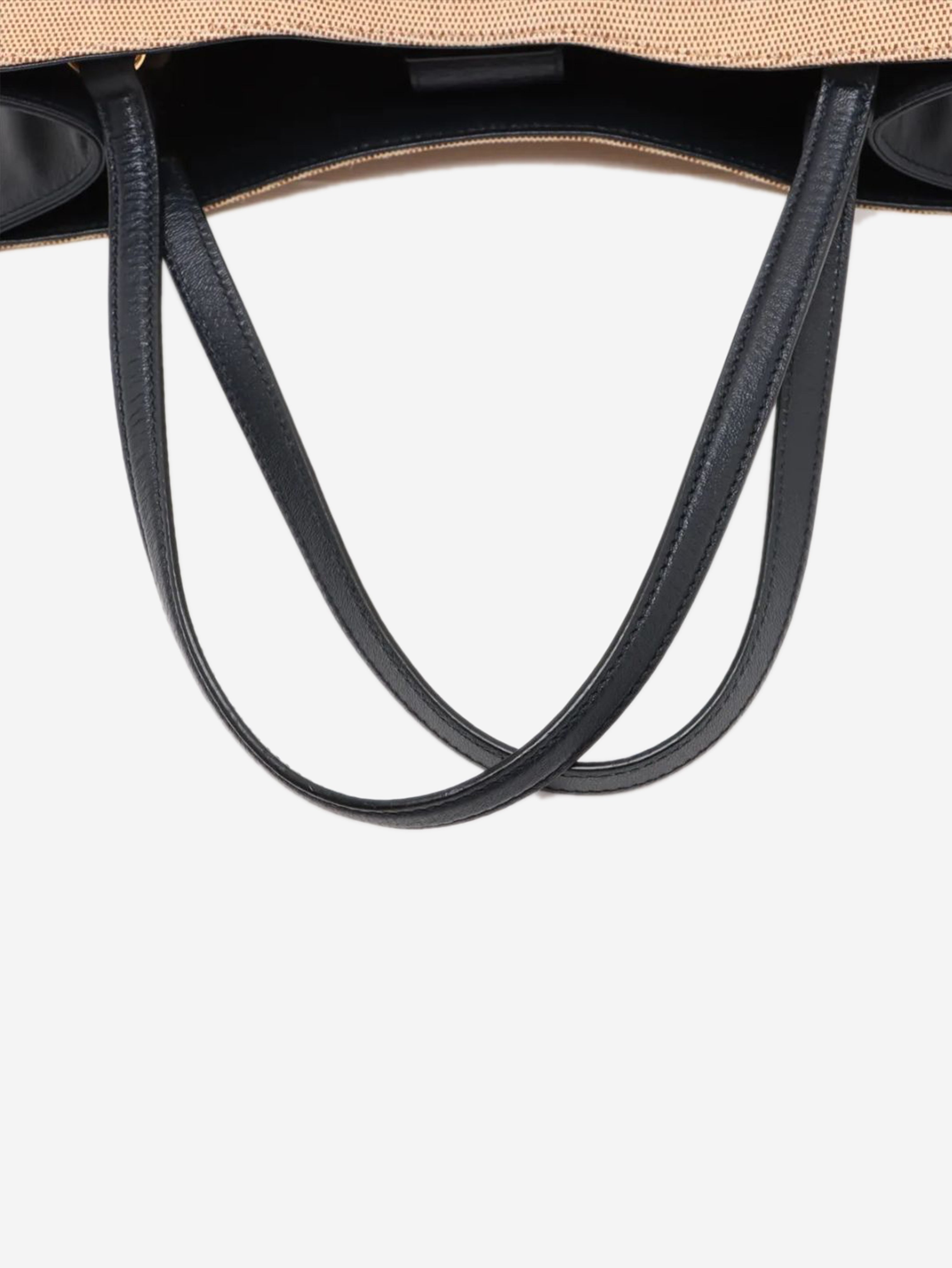 Neutral and navy Horsebit 1955 canvas & leather tote bag