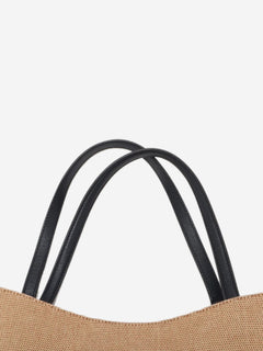 Neutral and navy Horsebit 1955 canvas & leather tote bag