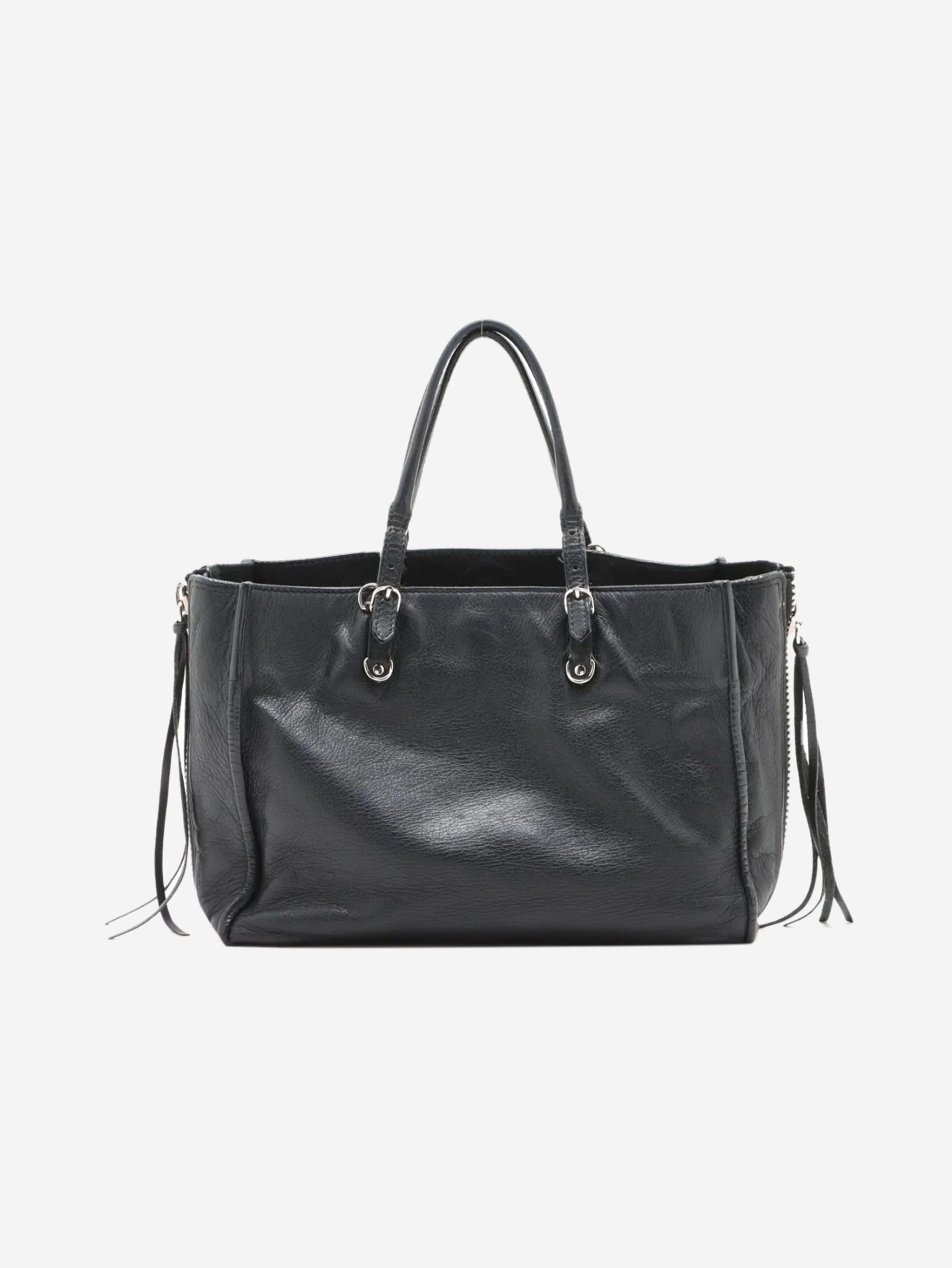 Black Papier leather 2way bag Shoulder bags Balenciaga 