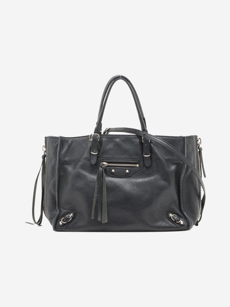 Black Papier leather 2way bag alternate image