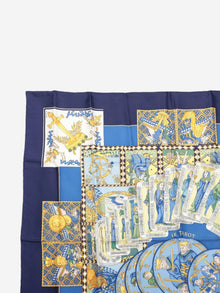 Blue Carré 90 Le Tarot silk scarf Scarves Hermes 