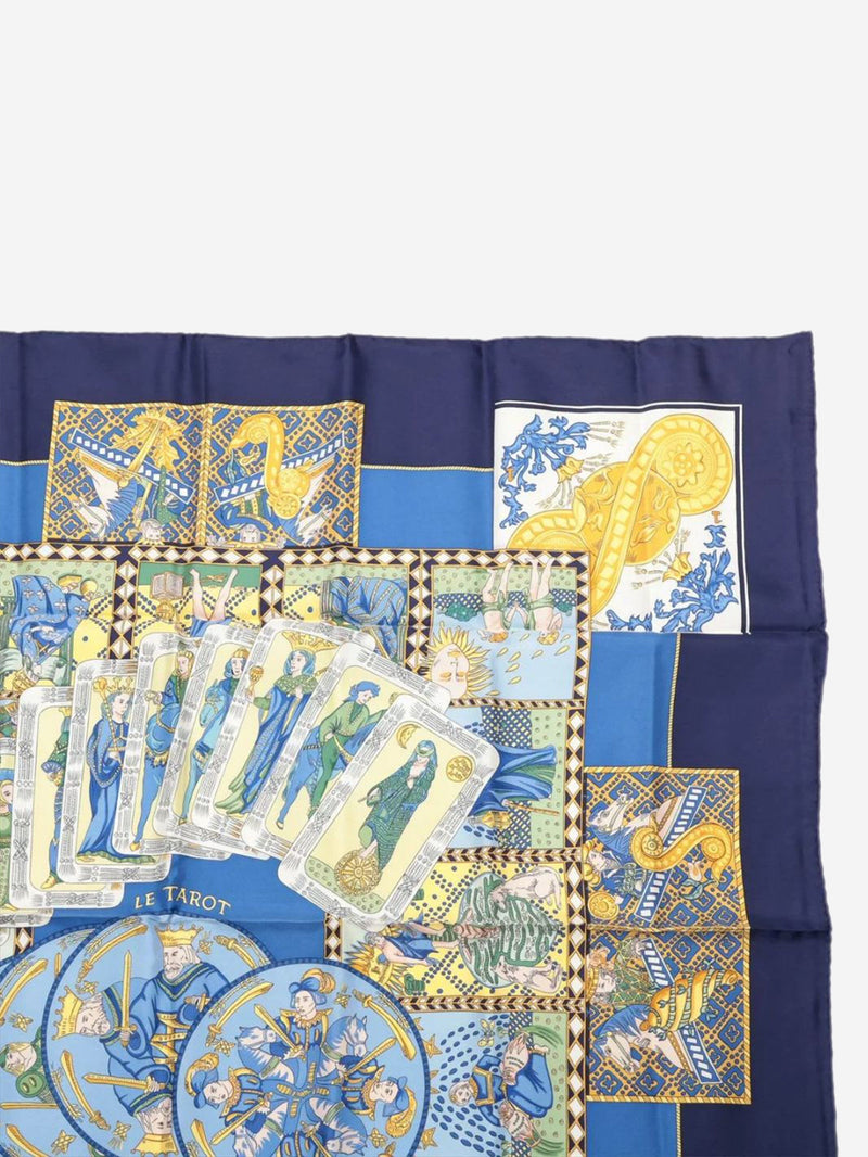 Blue Carré 90 Le Tarot silk scarf Scarves Hermes 