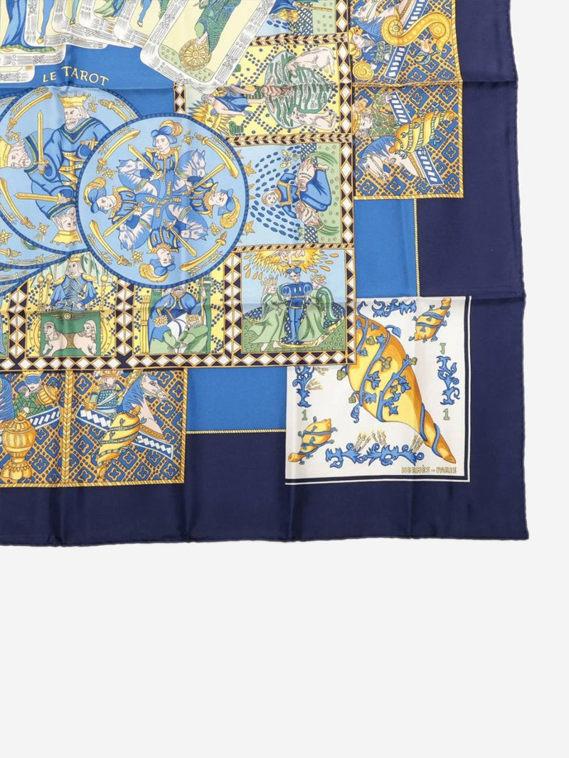 Blue Carré 90 Le Tarot silk scarf Scarves Hermes 