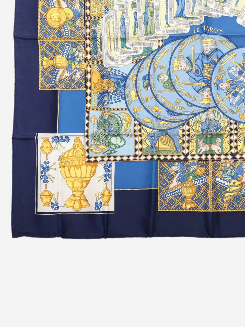 Blue Carré 90 Le Tarot silk scarf Scarves Hermes 