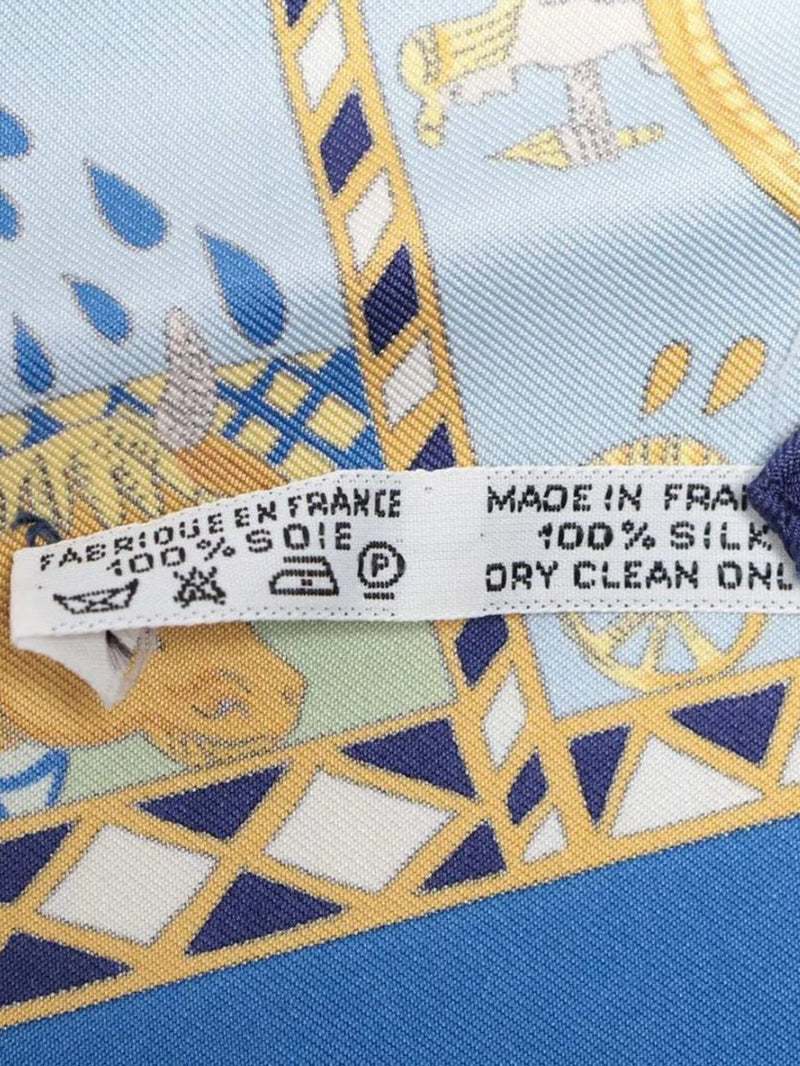 Blue Carré 90 Le Tarot silk scarf Scarves Hermes 