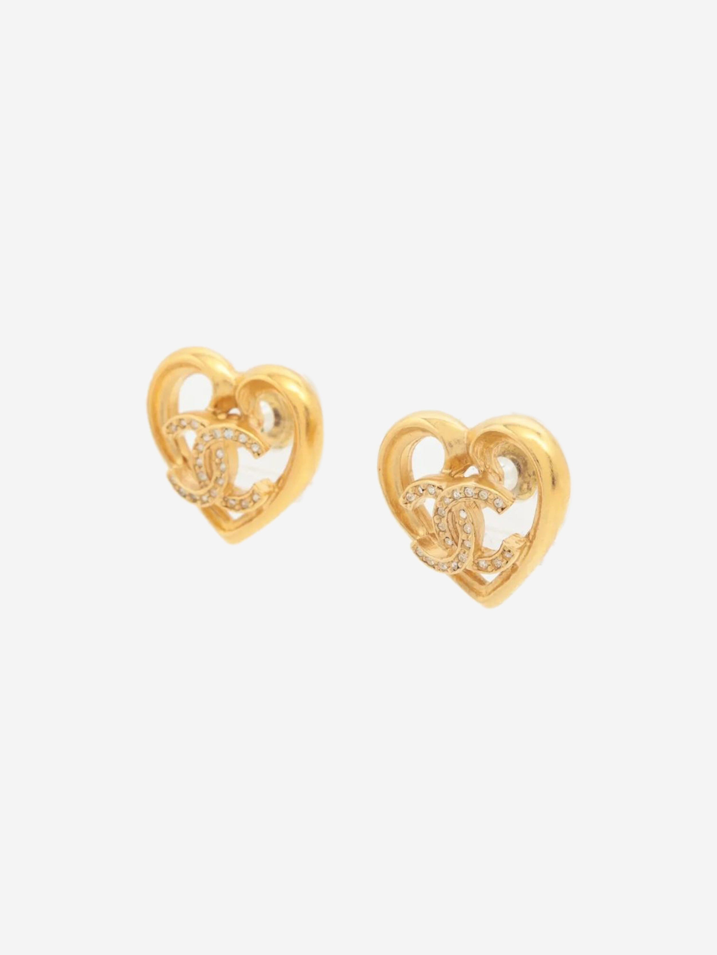Gold Coco Mark heart earrings Earrings Chanel 