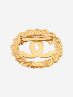 Gold Coco Mark wreath 25 brooch