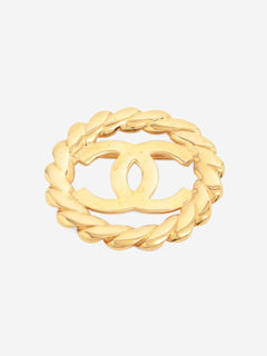 Gold Coco Mark wreath 25 brooch