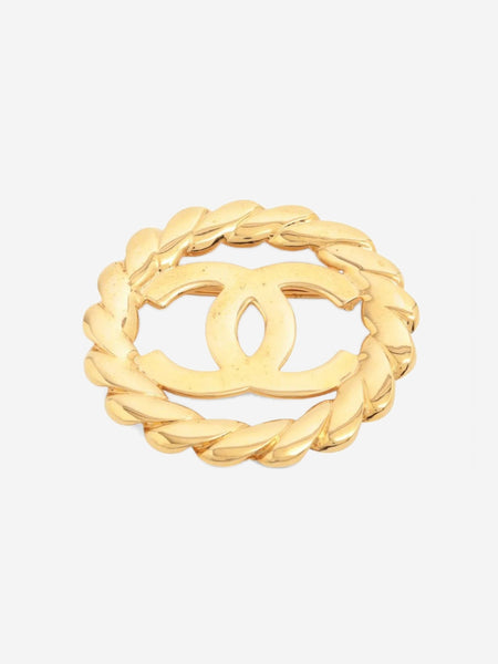 Gold Coco Mark wreath 25 brooch product image