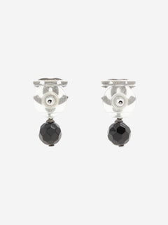 Silver and black Coco Mark A14V drop earrings