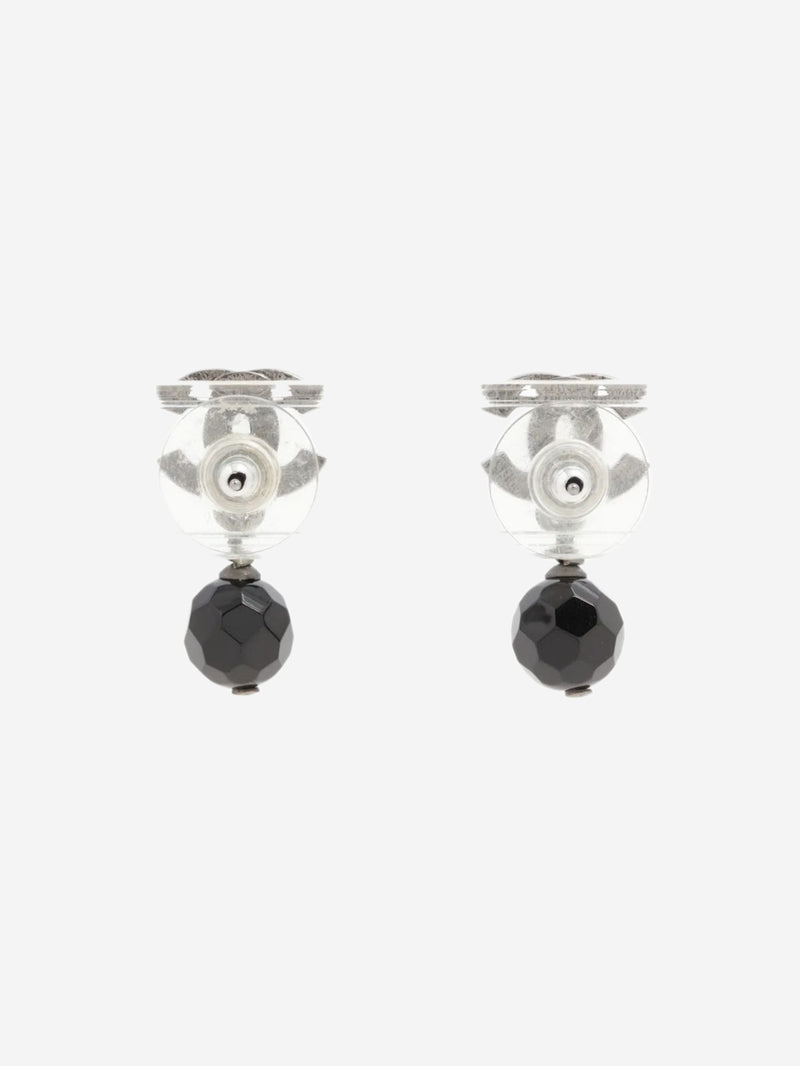 Silver and black Coco Mark A14V drop earrings