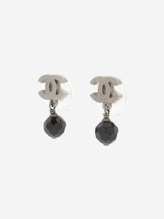 Silver and black Coco Mark A14V drop earrings