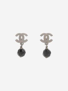 Silver and black Coco Mark A14V drop earrings