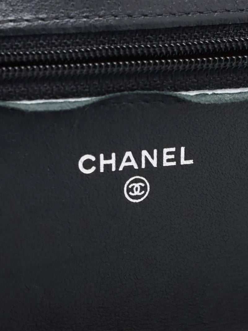 Black 2018 lambskin quilted Wallet On Chain