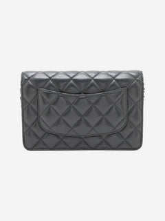 Black 2018 lambskin quilted Wallet On Chain