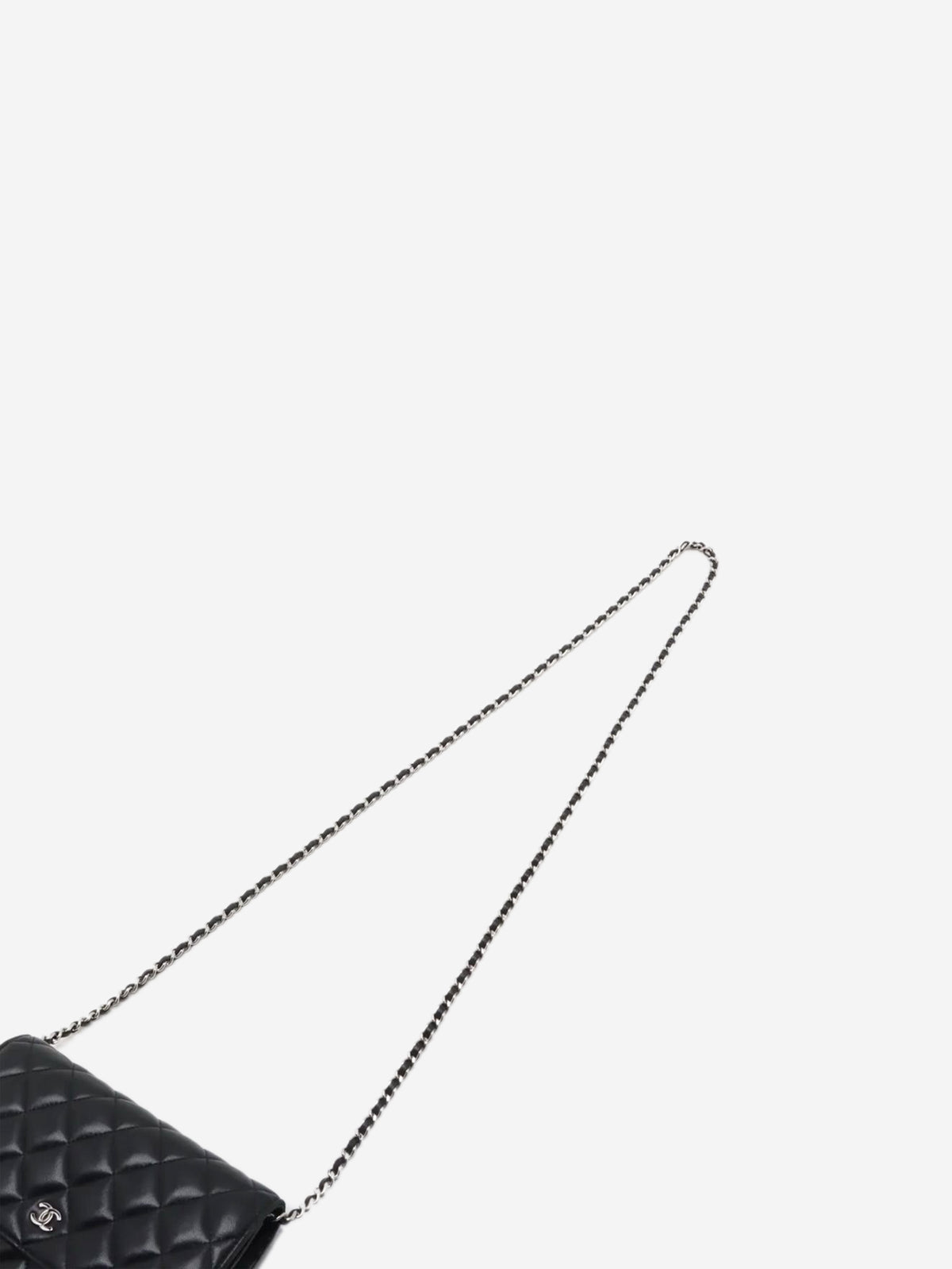 Black 2018 lambskin quilted Wallet On Chain